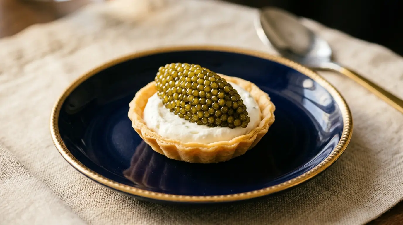 Gourmet Michelin-star Caviar serving by Justin De Souza at Ikoyi